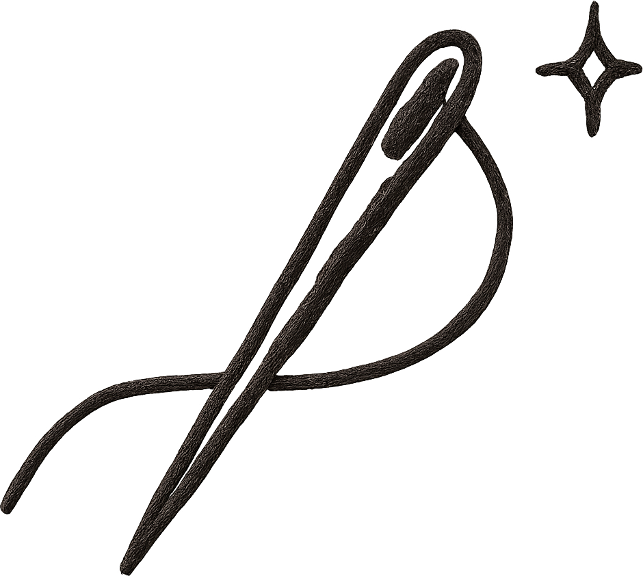 Details icon: threaded needle with sparkle