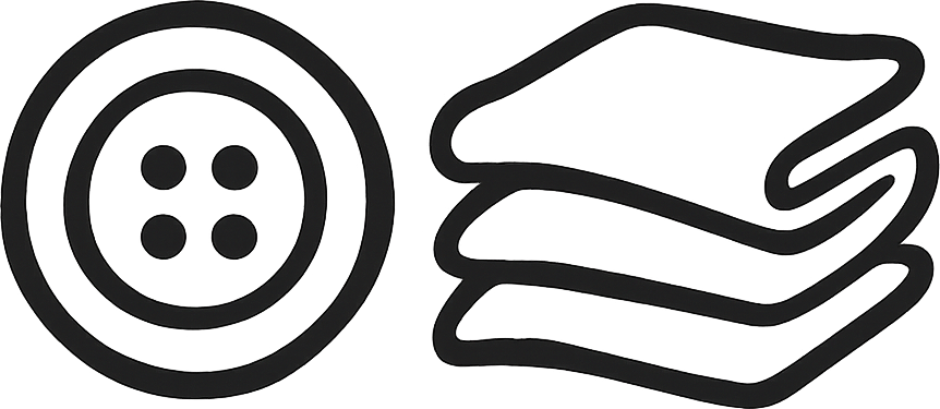 Materials icon: button and folded felt