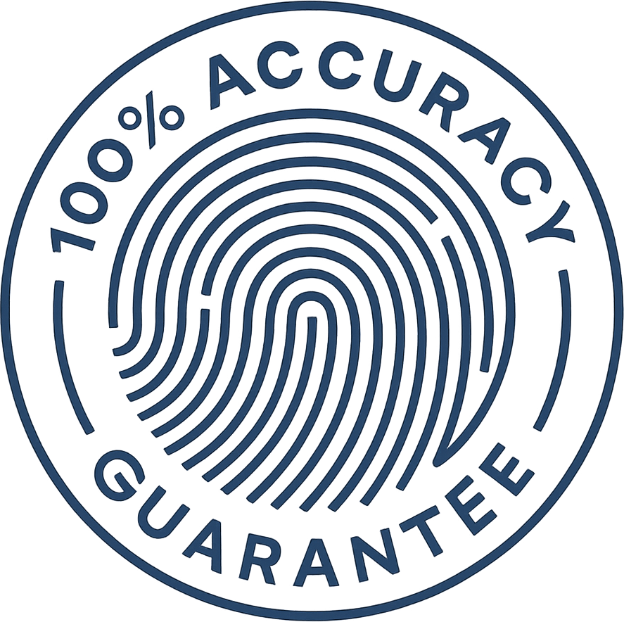 100% Accuracy Guarantee seal
