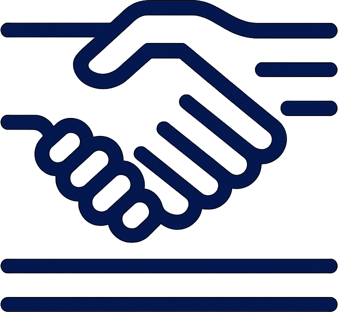 Handshake icon symbolizing American-owned standards