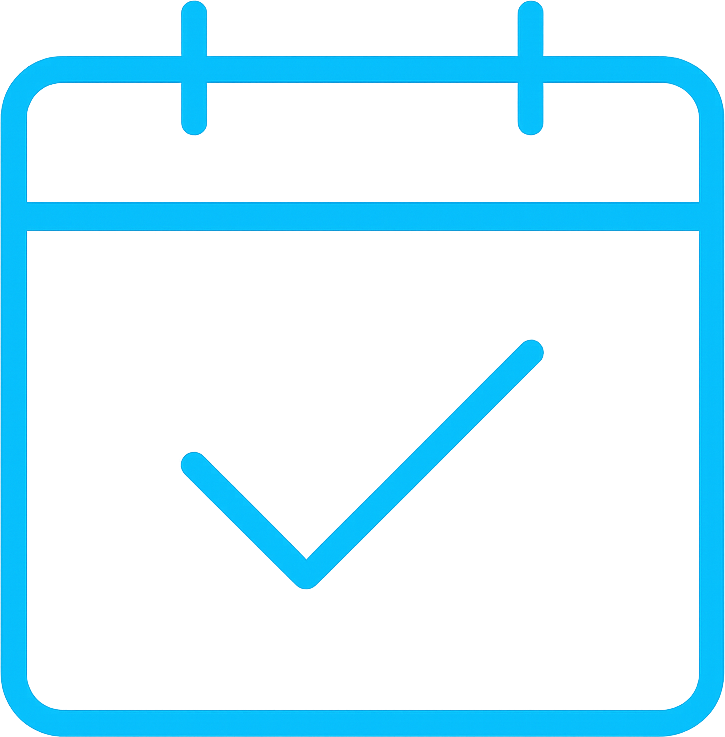 Calendar with check mark icon