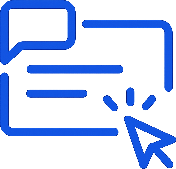 Icon for built-in lead capture: form field with cursor