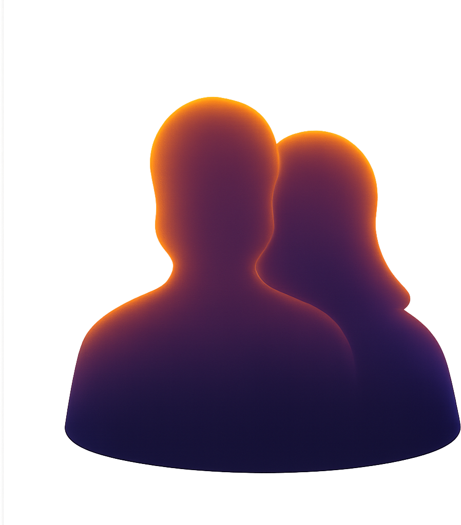 Velvet-orange halo avatar of Siren & The City duo