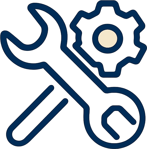 Wrench and gear icon representing hands-on engineering