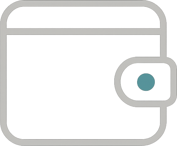 Wallet icon with mint accent